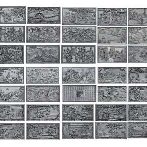 中式浮雕3D模型下载